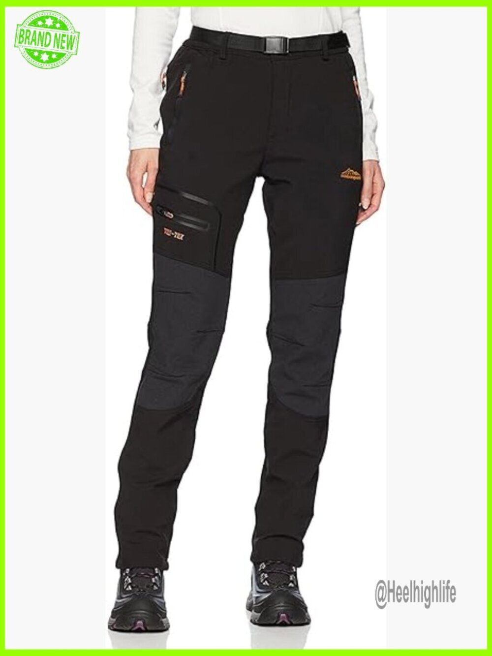 Women's Waterproof Fleece Cargo Pants for Hiking Skiing Winter Outdoor